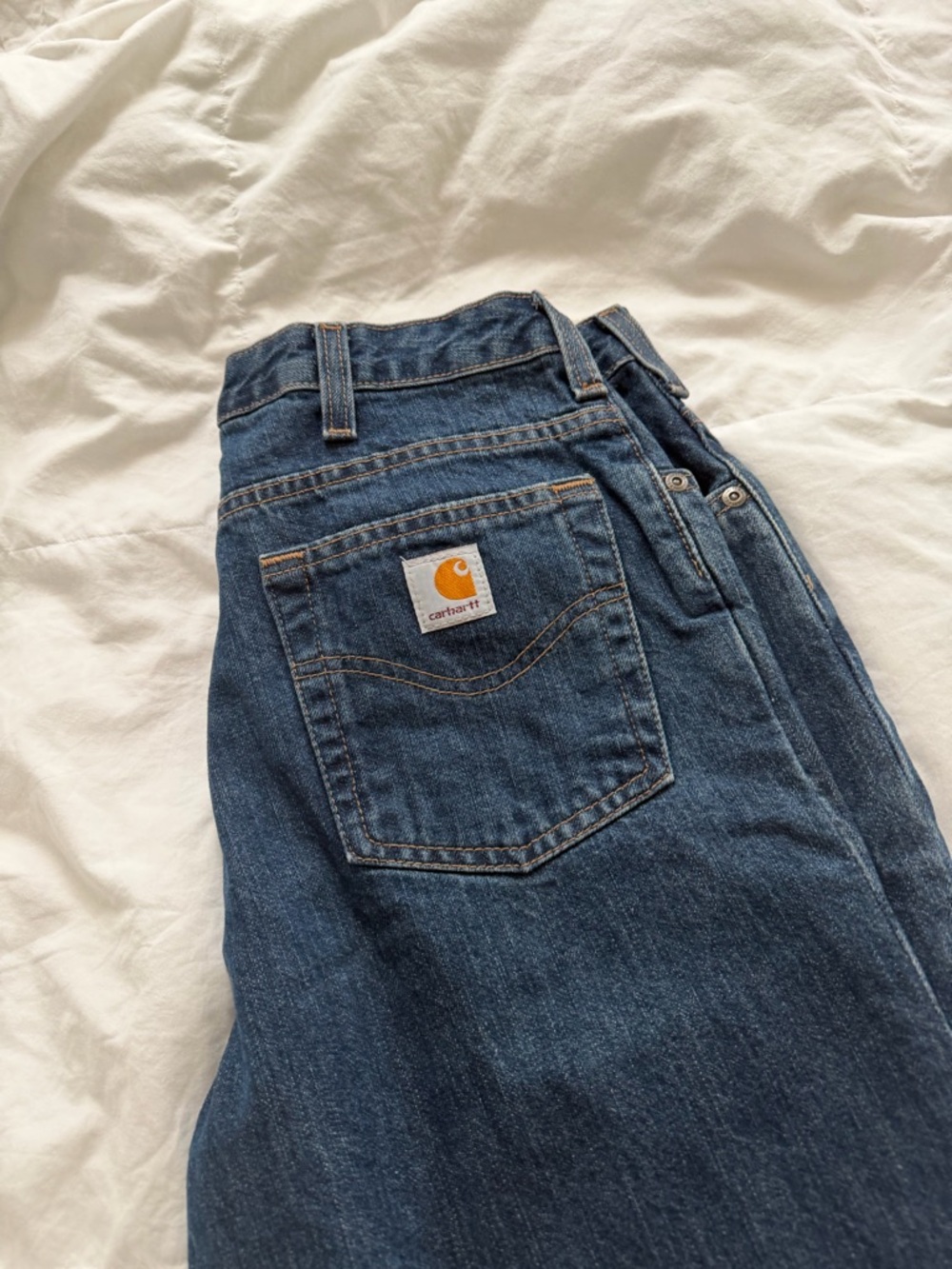 Carhartt Women's Blue Straight-Leg Denim Jeans